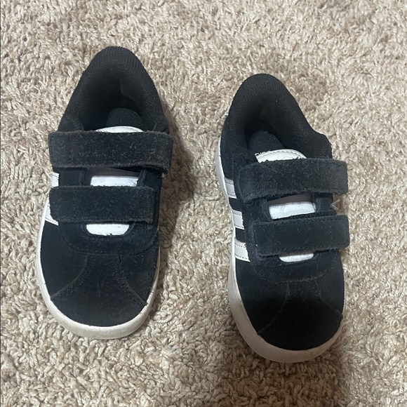 Adidas Kids Black and White Velcro Sneakers - Picture 3 of 6